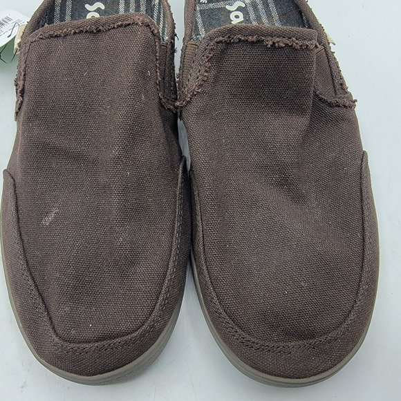 Sanuk Vagabond Mens 9.5 Dark Brown Slip-On Sneaker LX Comfort Casual Shoes - Picture 12 of 12